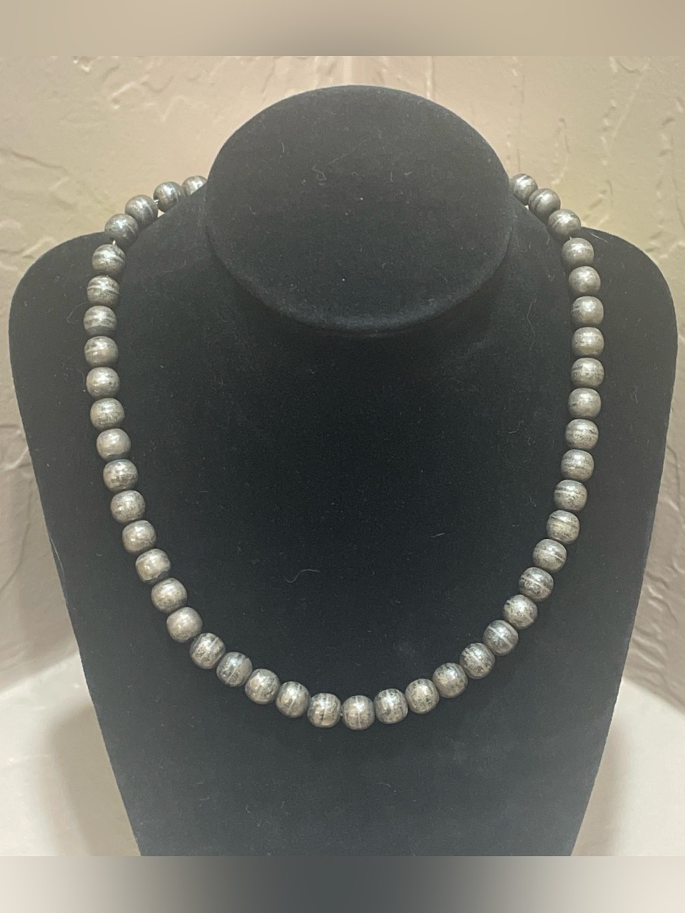 Vintage Mexico Taxco TD-29 Sterling Silver  Beaded Ball “Silver Pearl” Necklace
